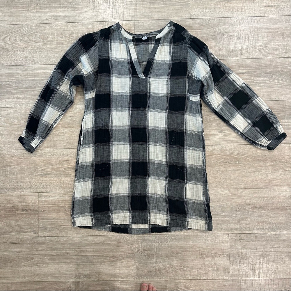 Old Navy Black and White Plaid Mini Dress